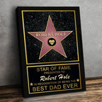 Star of Fame Best Dad Ever Personalized CanvasCustomly Gifts