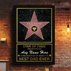 Star of Fame Best Dad Ever Personalized CanvasCustomly Gifts