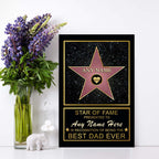 Star of Fame Best Dad Ever Personalized CanvasCustomly Gifts