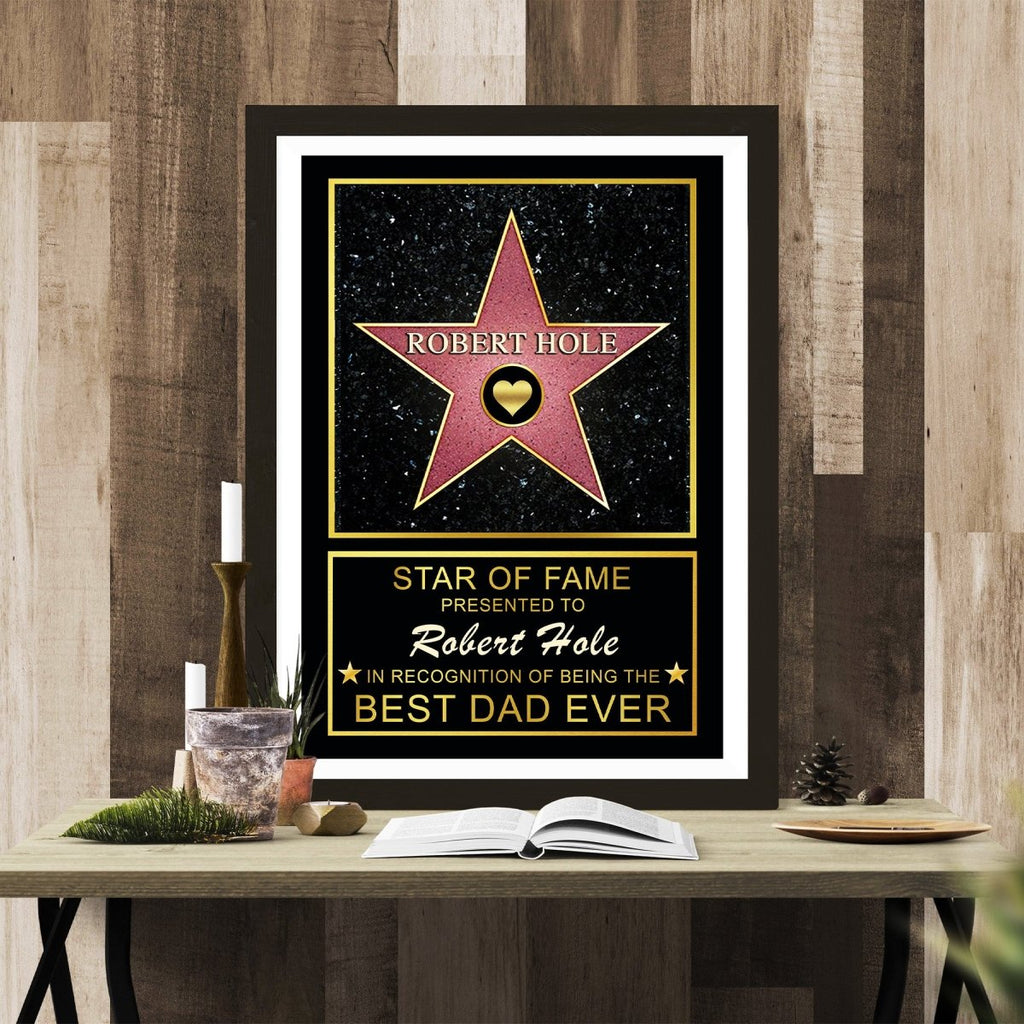Star of Fame Best Dad Ever Personalized Poster PrintCustomly Gifts
