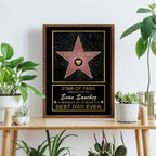 Star of Fame Best Dad Ever Personalized Poster PrintCustomly Gifts