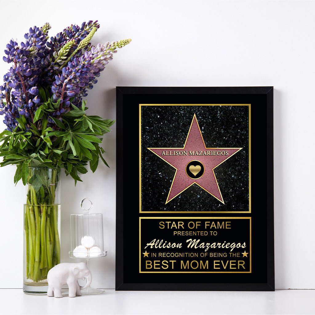 Star of Fame Best Mom Ever Personalized Poster PrintCustomly Gifts