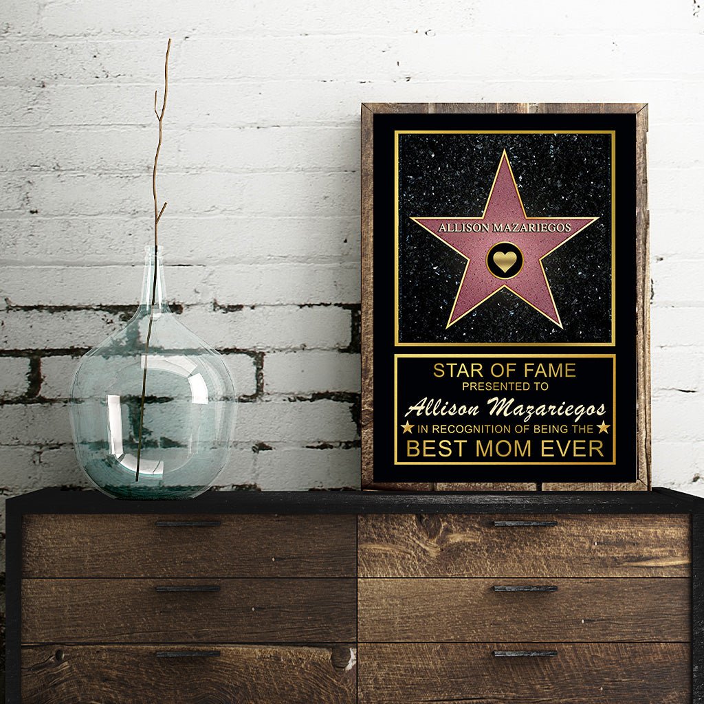 Star of Fame Best Mom Ever Personalized Poster PrintCustomly Gifts