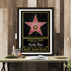 Star of Fame Best Mom Ever Personalized Poster PrintCustomly Gifts