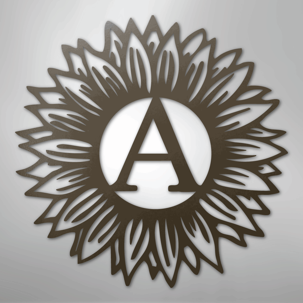 Sunflower Personalized Initial Monogram Steel Metal Sign Wall ArtCustomly Gifts