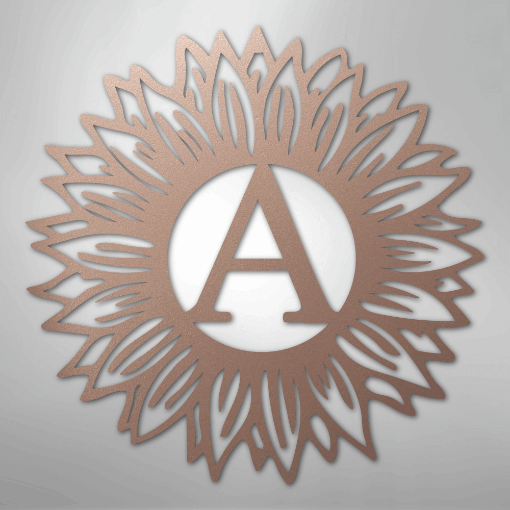 Sunflower Personalized Initial Monogram Steel Metal Sign Wall ArtCustomly Gifts