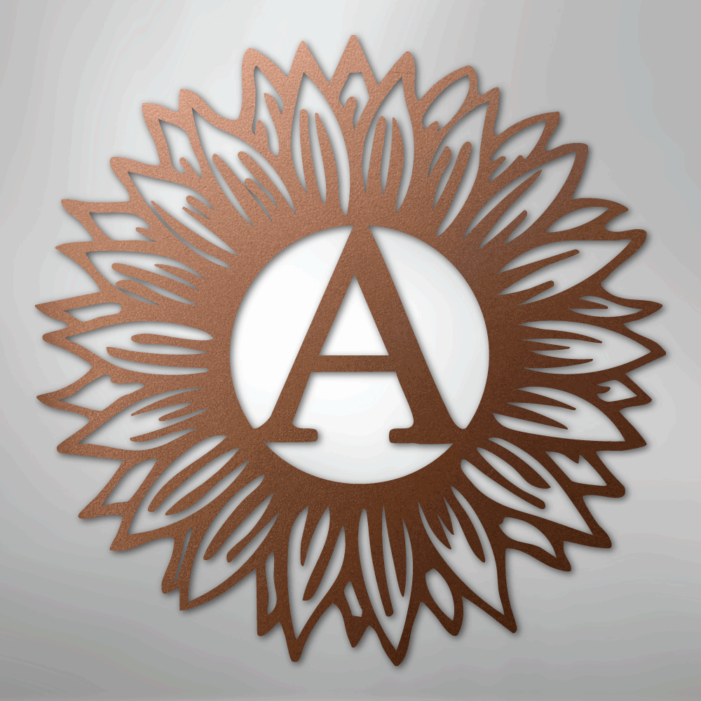 Sunflower Personalized Initial Monogram Steel Metal Sign Wall ArtCustomly Gifts
