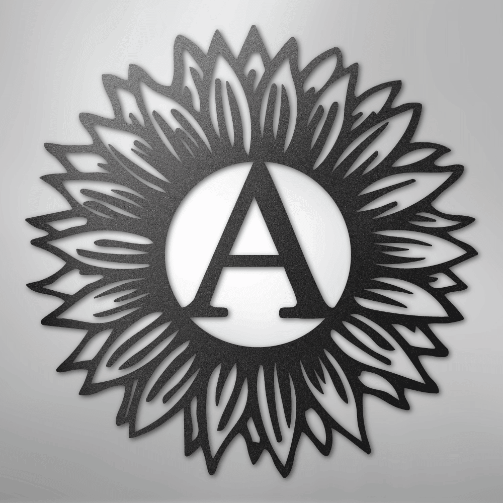 Sunflower Personalized Initial Monogram Steel Metal Sign Wall ArtCustomly Gifts