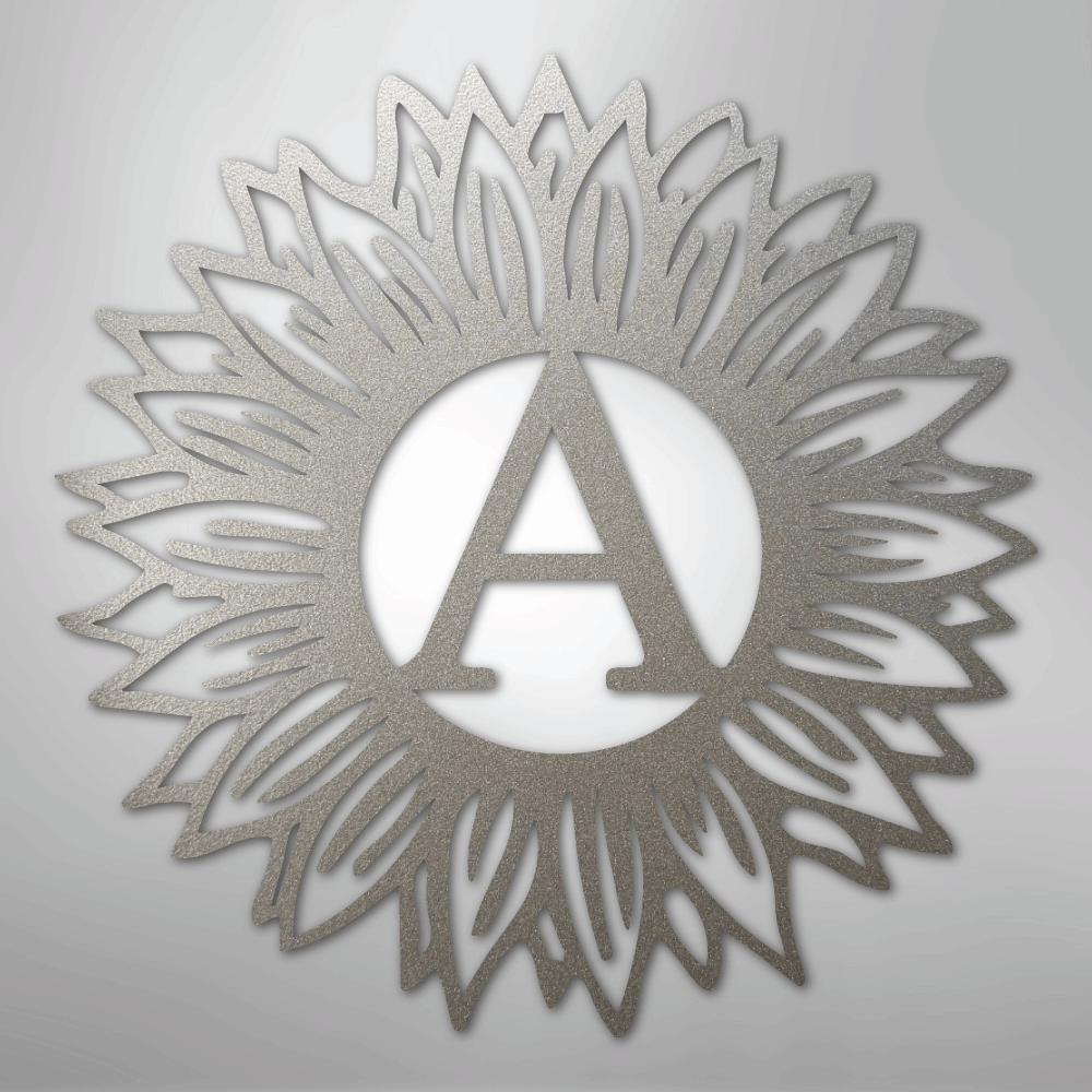 Sunflower Personalized Initial Monogram Steel Metal Sign Wall ArtCustomly Gifts