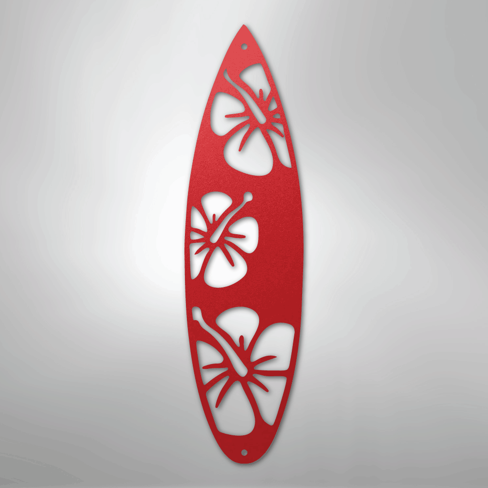 Surf Board Flowers - Steel Metal Sign Wall ArtCustomly Gifts