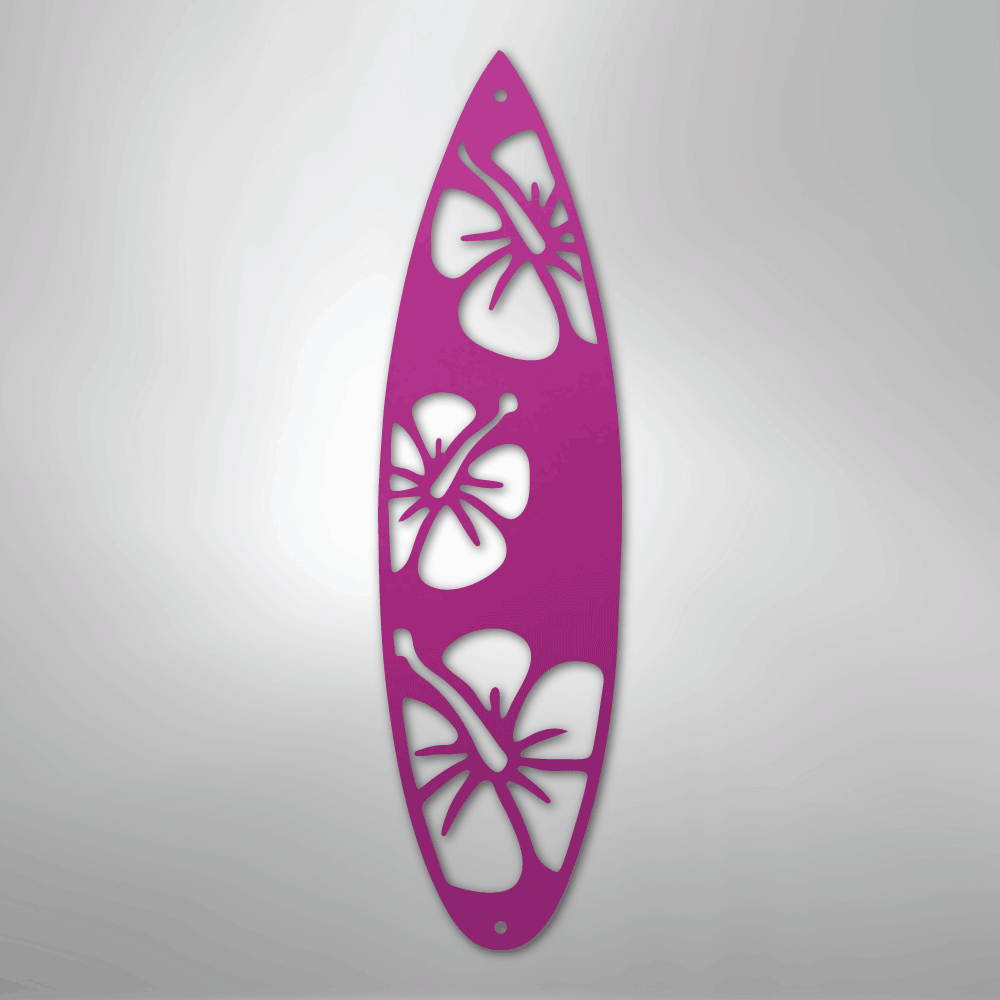 Surf Board Flowers - Steel Metal Sign Wall ArtCustomly Gifts