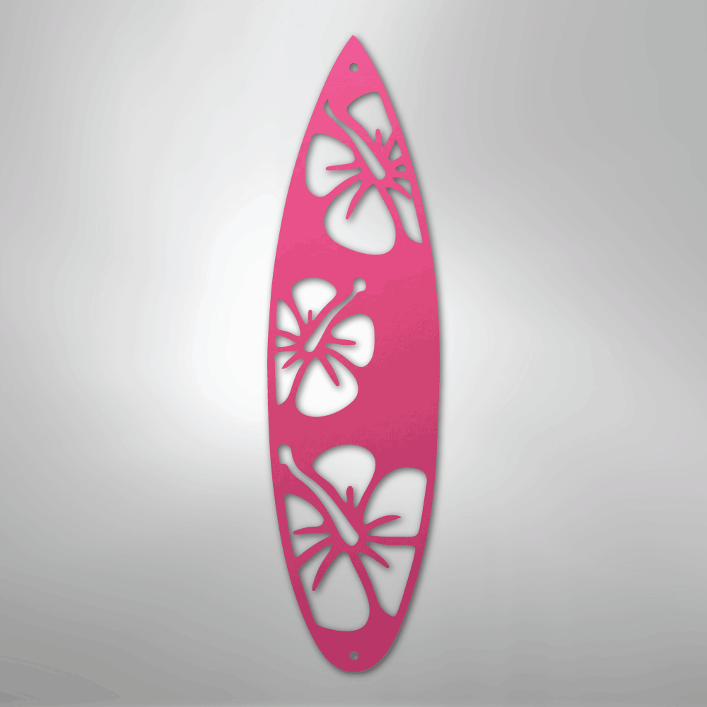 Surf Board Flowers - Steel Metal Sign Wall ArtCustomly Gifts