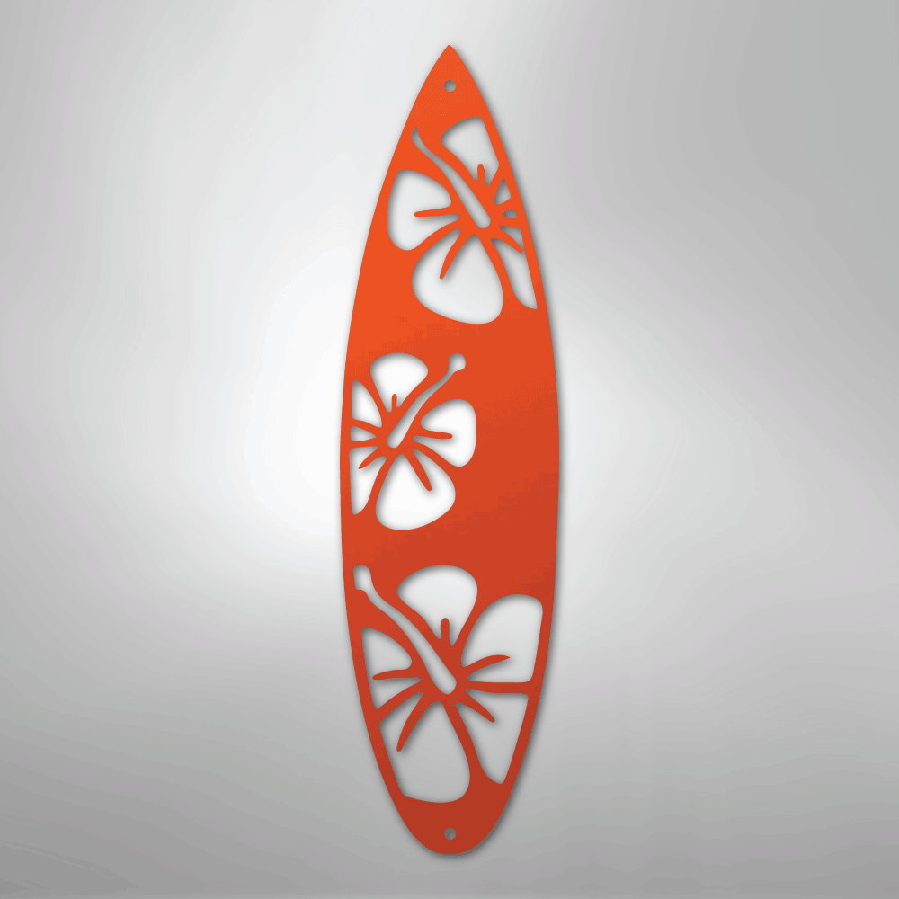 Surf Board Flowers - Steel Metal Sign Wall ArtCustomly Gifts