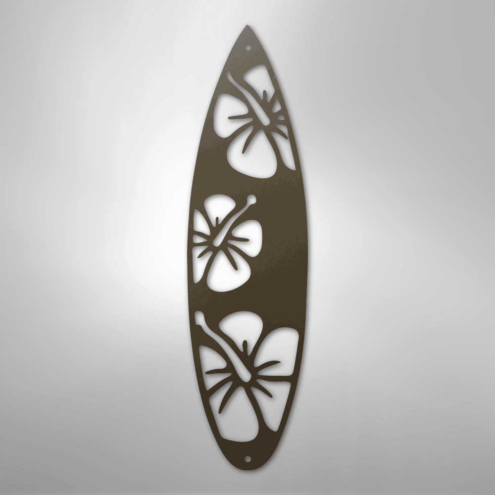Surf Board Flowers - Steel Metal Sign Wall ArtCustomly Gifts