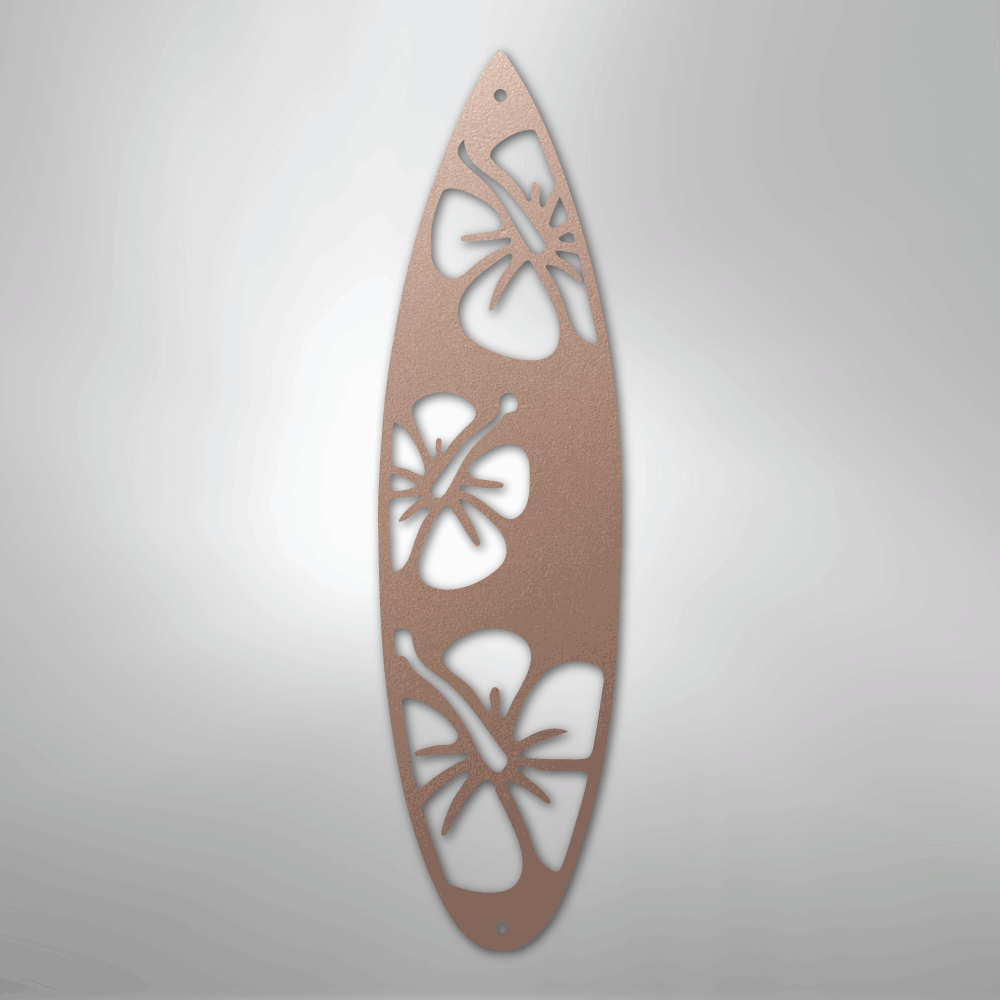 Surf Board Flowers - Steel Metal Sign Wall ArtCustomly Gifts