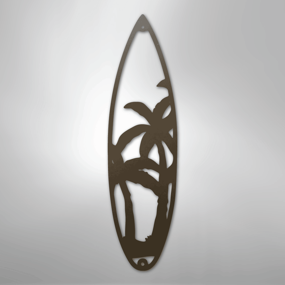Surf Board Palm Trees - Steel Metal Sign Wall ArtCustomly Gifts
