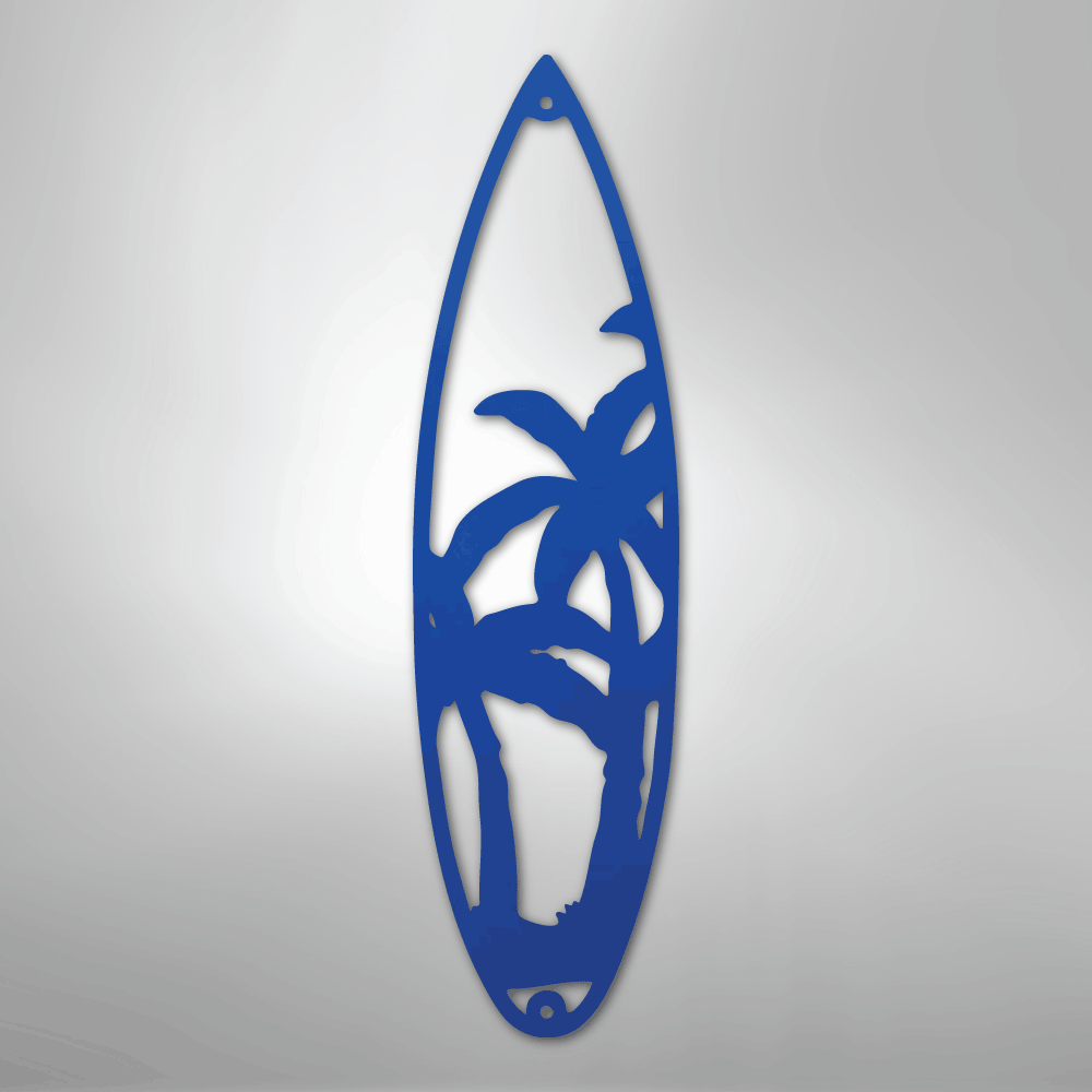 Surf Board Palm Trees - Steel Metal Sign Wall ArtCustomly Gifts