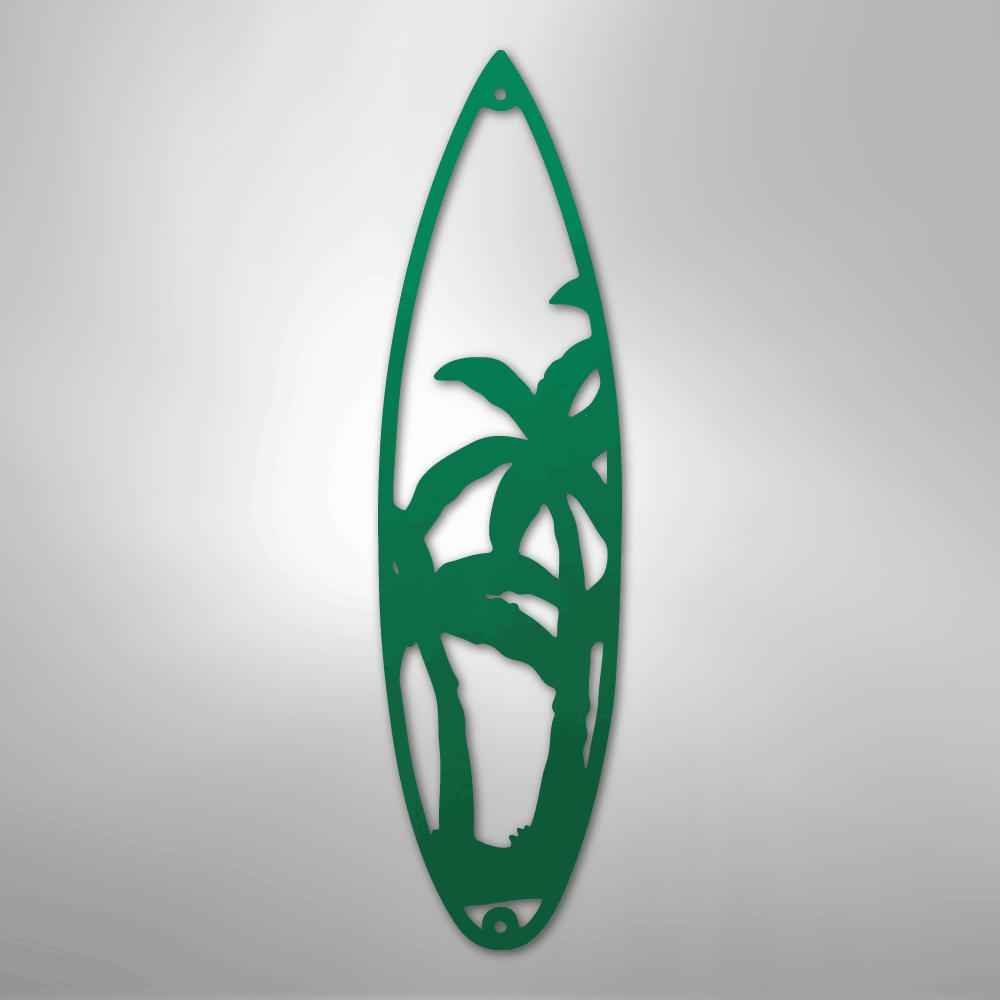 Surf Board Palm Trees - Steel Metal Sign Wall ArtCustomly Gifts