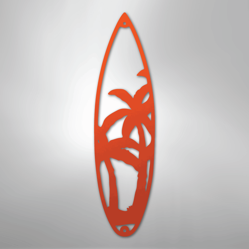 Surf Board Palm Trees - Steel Metal Sign Wall ArtCustomly Gifts