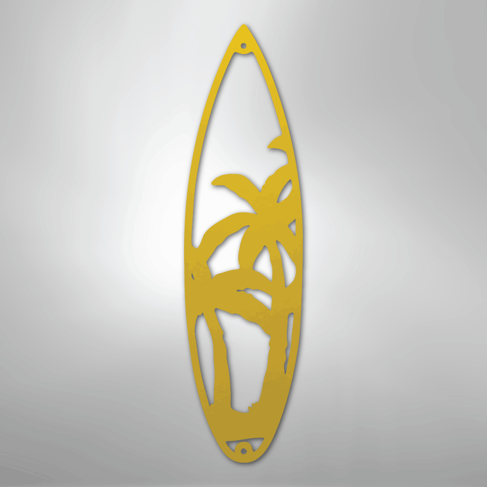 Surf Board Palm Trees - Steel Metal Sign Wall ArtCustomly Gifts