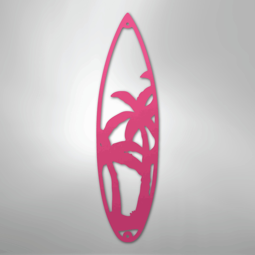 Surf Board Palm Trees - Steel Metal Sign Wall ArtCustomly Gifts