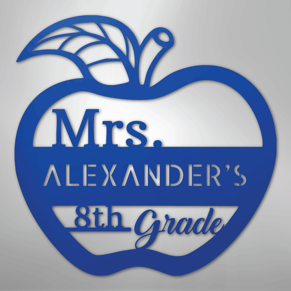 Teacher Appreciation Personalized Name Grade Steel Metal SignCustomly Gifts