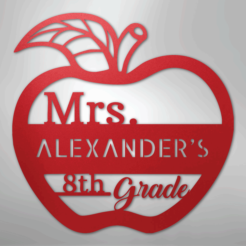 Teacher Appreciation Personalized Name Grade Steel Metal SignCustomly Gifts