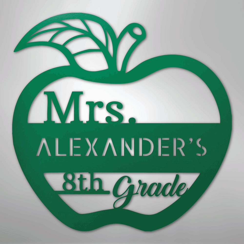 Teacher Appreciation Personalized Name Grade Steel Metal SignCustomly Gifts