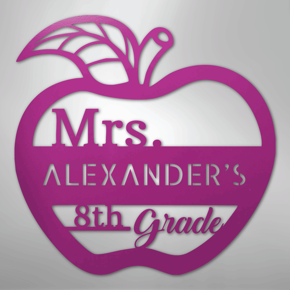 Teacher Appreciation Personalized Name Grade Steel Metal SignCustomly Gifts