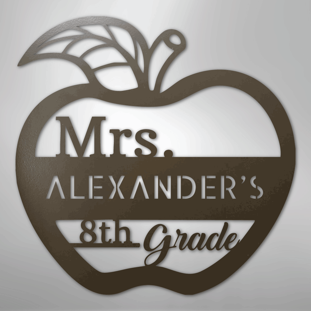 Teacher Appreciation Personalized Name Grade Steel Metal SignCustomly Gifts