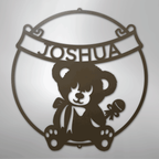 Teddy Bear Banner Personalized Steel Metal Sign Wall ArtCustomly Gifts