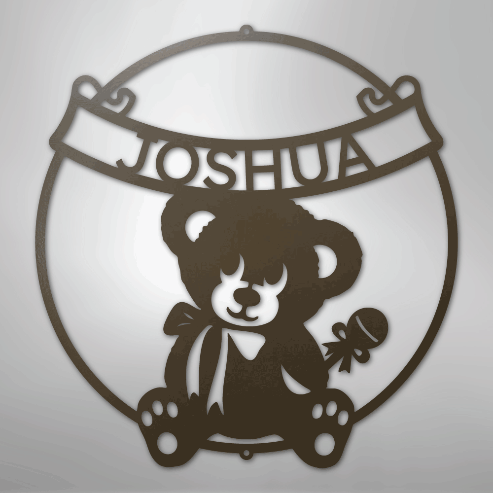 Teddy Bear Banner Personalized Steel Metal Sign Wall ArtCustomly Gifts