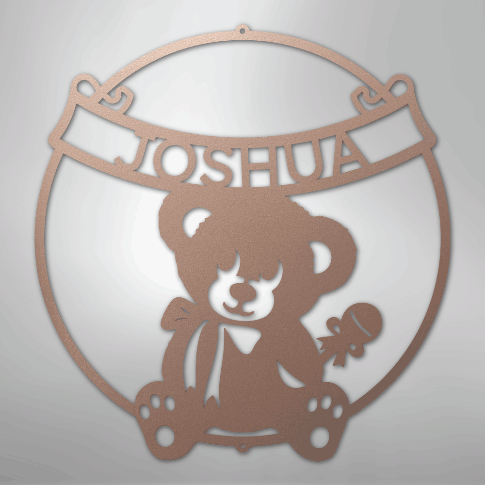 Teddy Bear Banner Personalized Steel Metal Sign Wall ArtCustomly Gifts