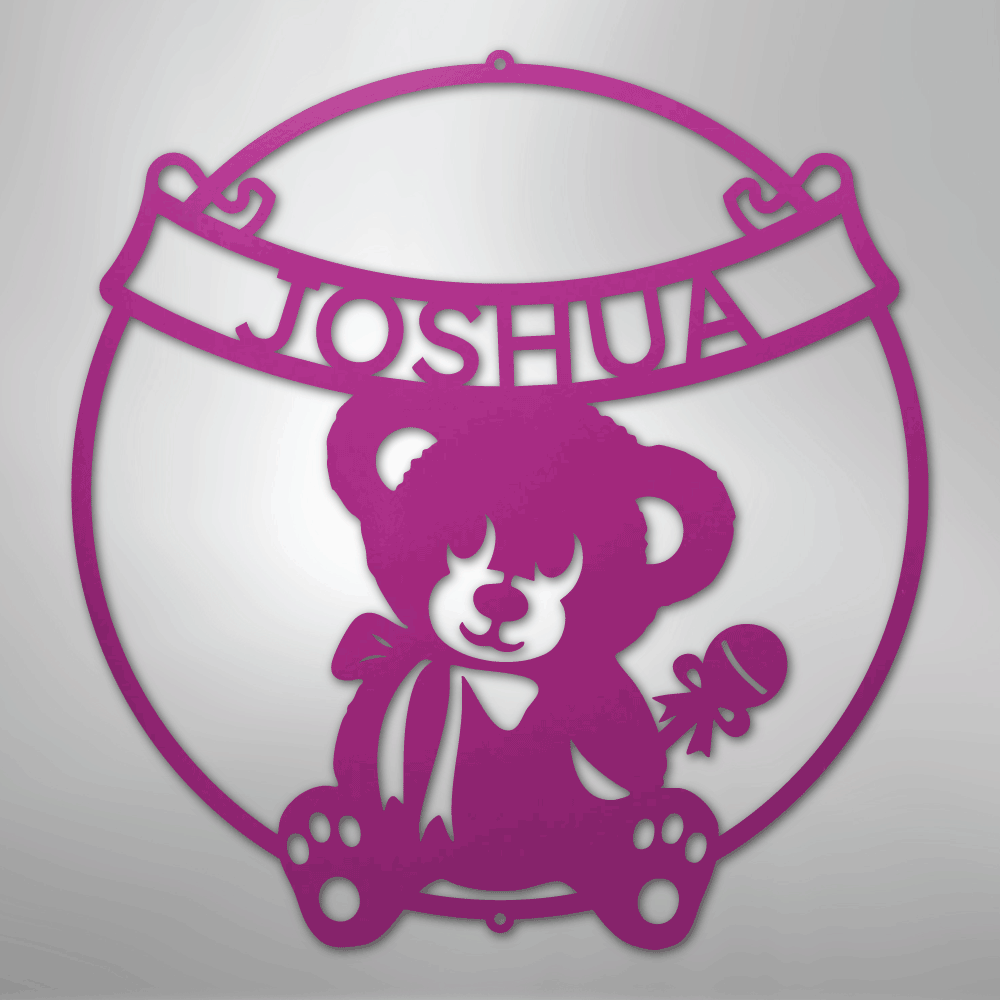 Teddy Bear Banner Personalized Steel Metal Sign Wall ArtCustomly Gifts
