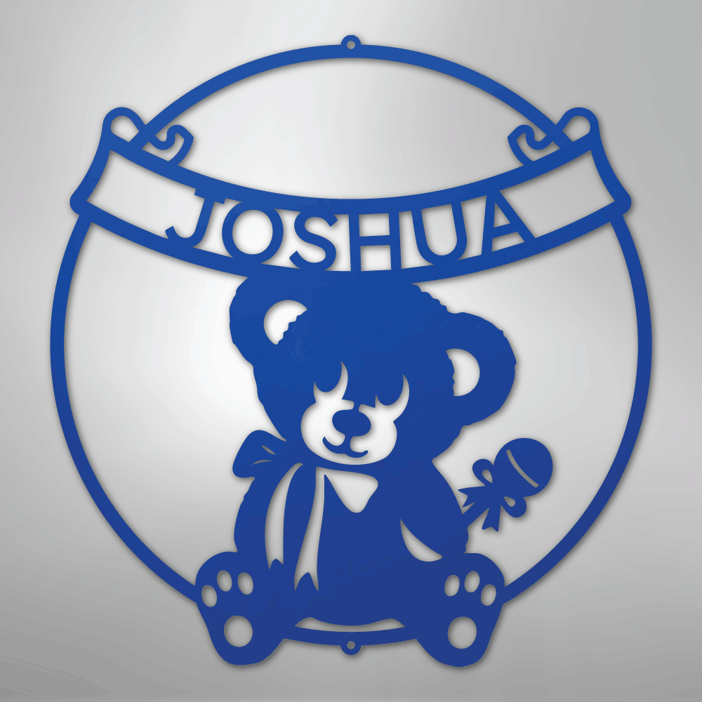 Teddy Bear Banner Personalized Steel Metal Sign Wall ArtCustomly Gifts