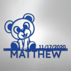 Teddy Bear Personalized Name Date Text Steel Metal SignCustomly Gifts