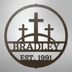 Three Crosses Personalized Steel Metal Sign Wall ArtCustomly Gifts