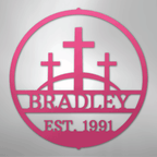 Three Crosses Personalized Steel Metal Sign Wall ArtCustomly Gifts