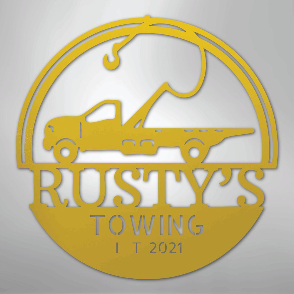 Tow Truck Personalized Steel Metal Sign Wall ArtCustomly Gifts