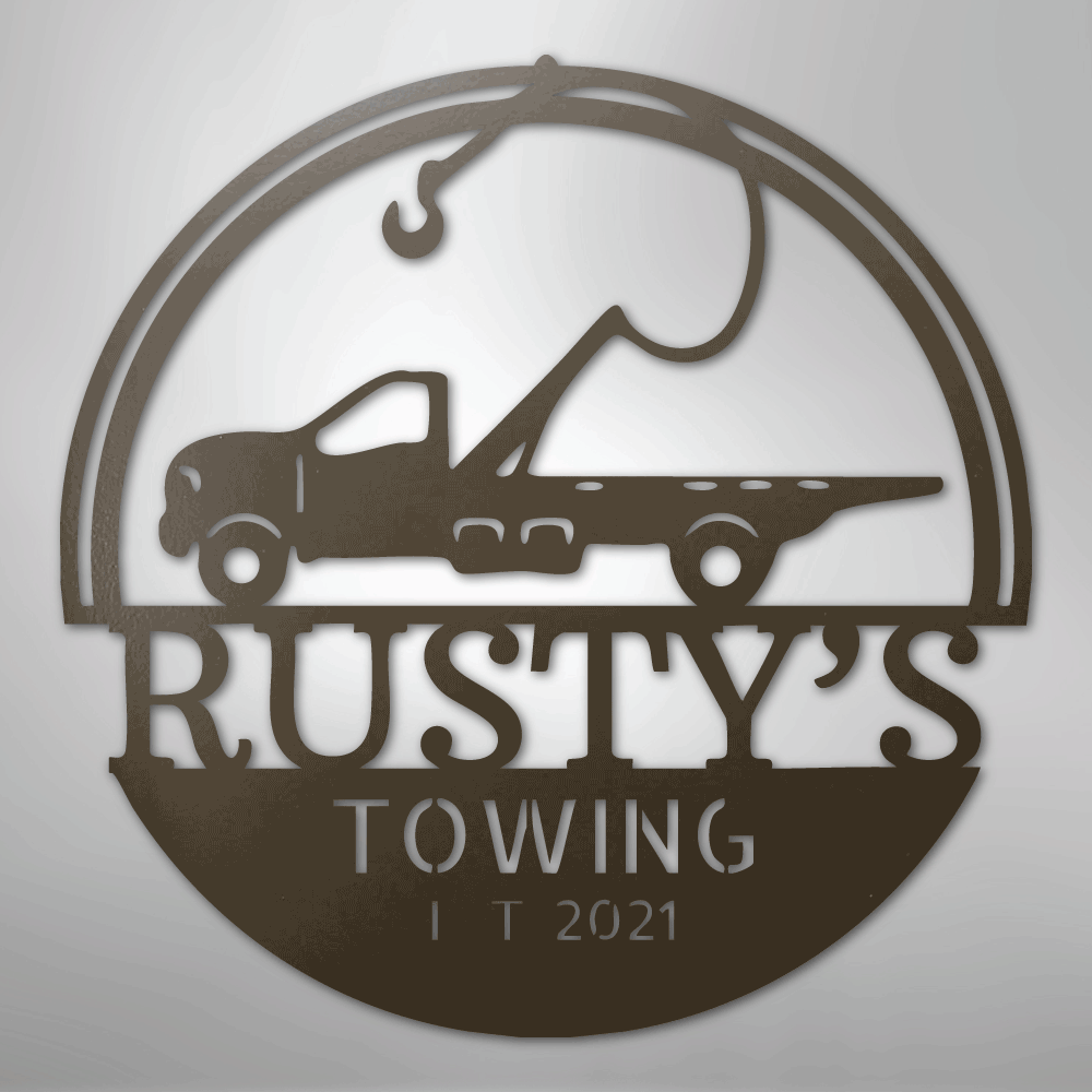 Tow Truck Personalized Steel Metal Sign Wall ArtCustomly Gifts