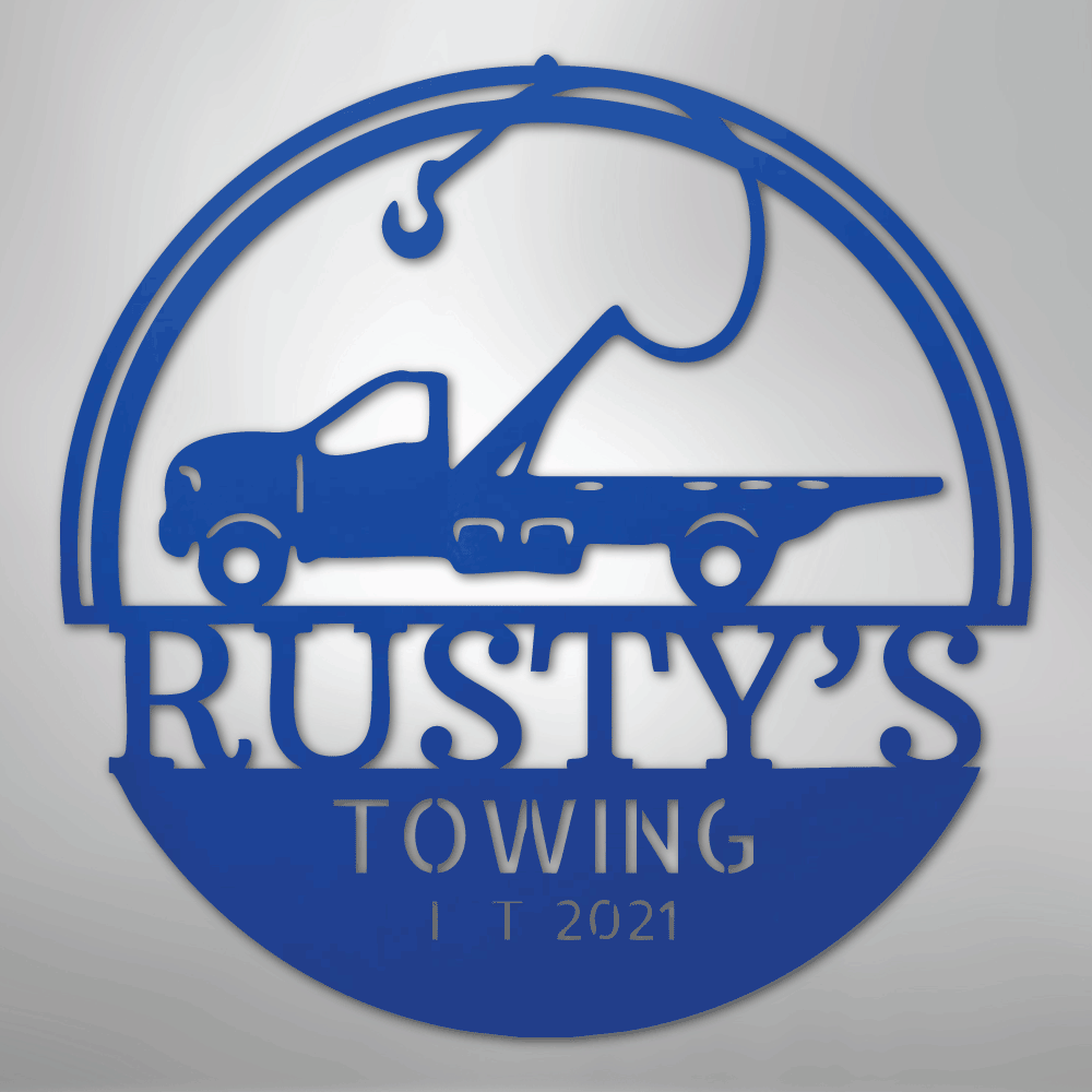 Tow Truck Personalized Steel Metal Sign Wall ArtCustomly Gifts