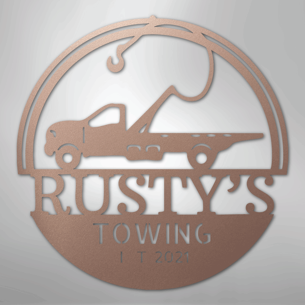 Tow Truck Personalized Steel Metal Sign Wall ArtCustomly Gifts