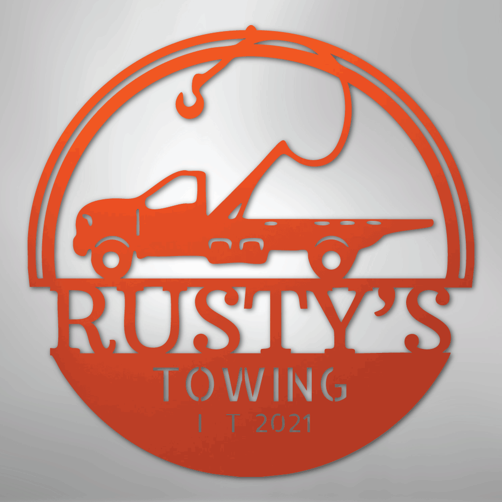 Tow Truck Personalized Steel Metal Sign Wall ArtCustomly Gifts