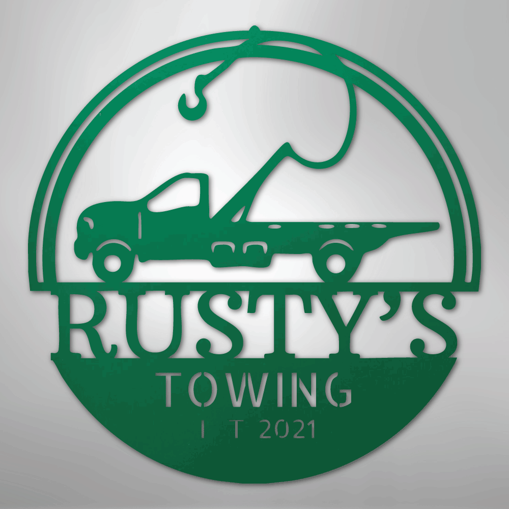 Tow Truck Personalized Steel Metal Sign Wall ArtCustomly Gifts
