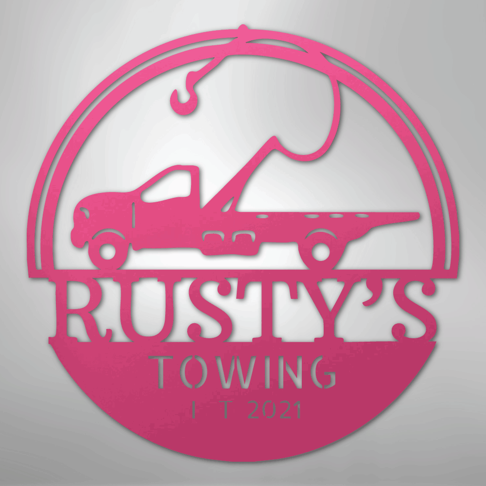 Tow Truck Personalized Steel Metal Sign Wall ArtCustomly Gifts
