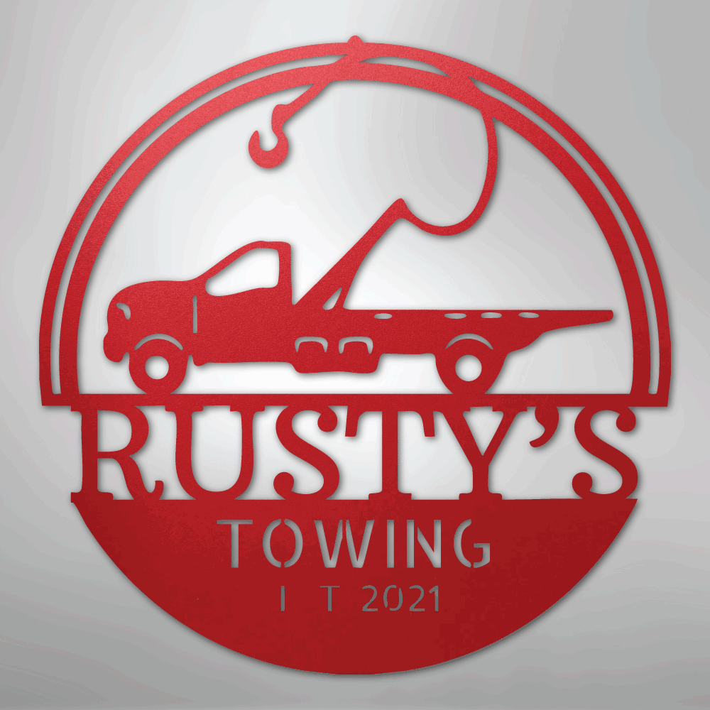 Tow Truck Personalized Steel Metal Sign Wall ArtCustomly Gifts