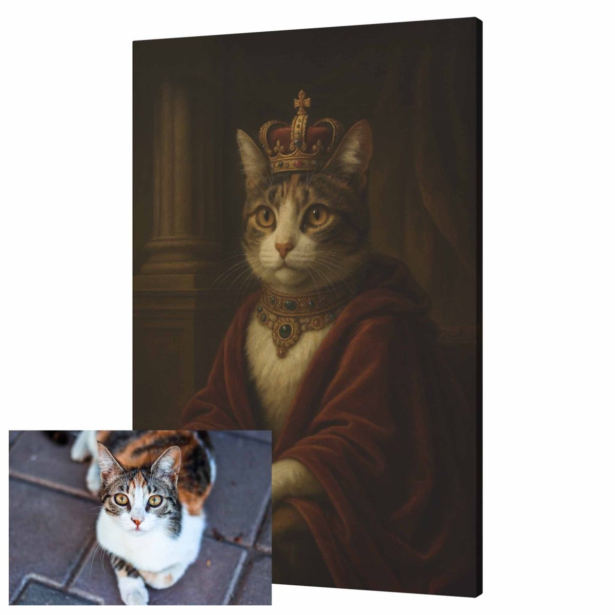 Turned Royal - Cat King Canvas PrintCustomly Gifts