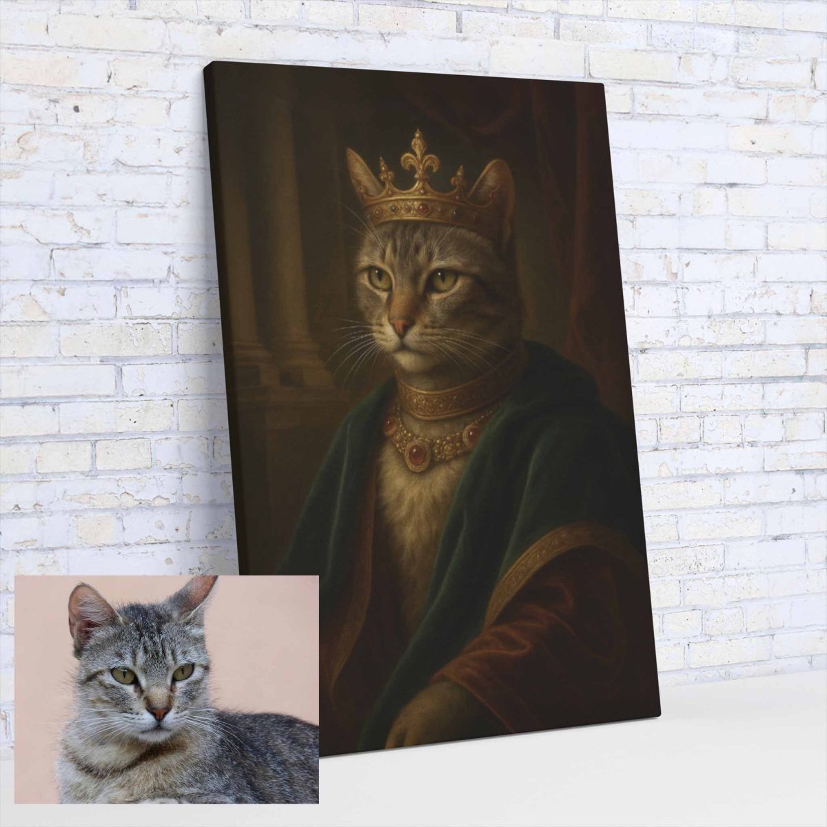 Turned Royal - Cat King Canvas PrintCustomly Gifts