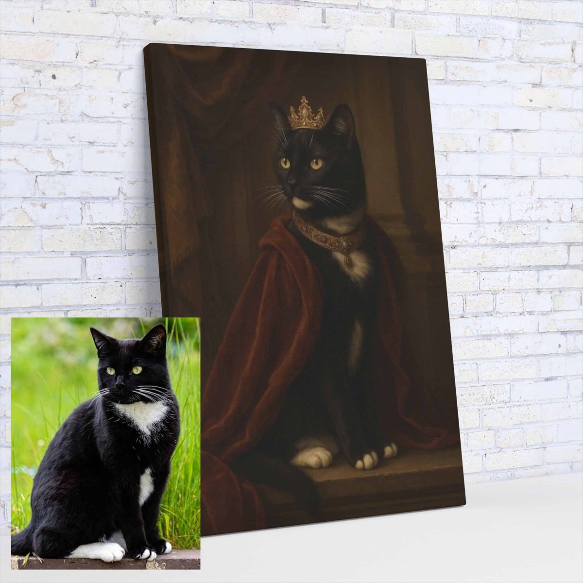 Turned Royal - Cat Queen Canvas PrintCustomly Gifts