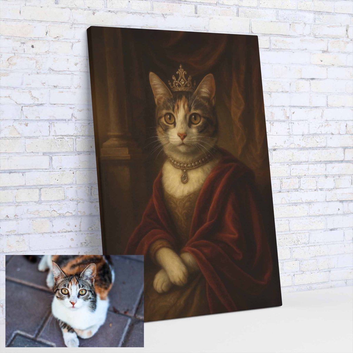 Turned Royal - Cat Queen Canvas PrintCustomly Gifts